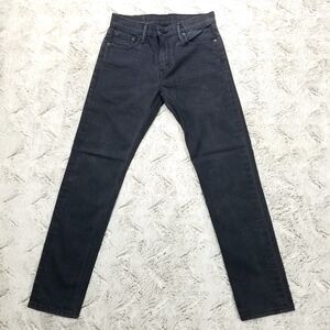 Levis Strauss 502 Jeans Mens 29x32 Black Slim Straight Dark Wash American Denim